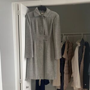 Merona Gray Polka Dot Lined Coat